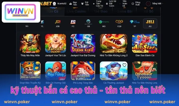 Bắn Cá WINVN 3 Kỹ thuật bắn cá cao thủ - tân thủ nên biết