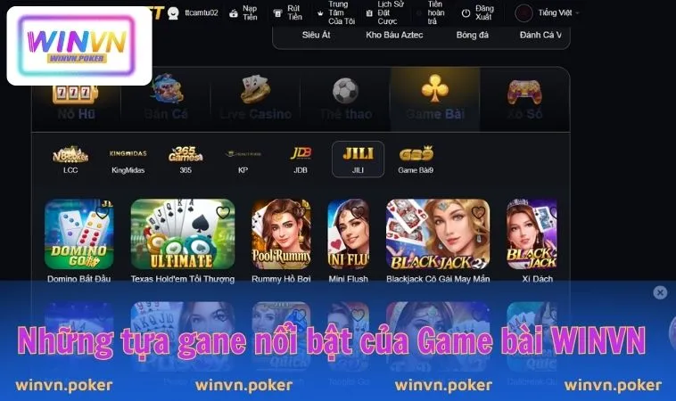 Game Bài WINVN 2 Những tựa gane nổi bật của Game bài WINVN