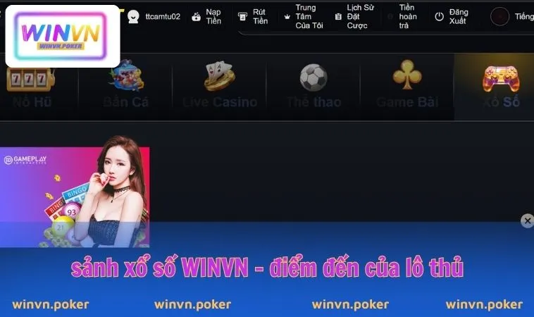 Xổ Số WINVN 1 Sảnh Xổ số WINVN - Điểm đến lô thủ