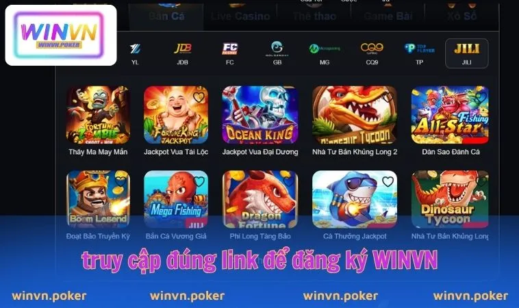 Đăng Ký WINVN 1 Truy cập đúng link để đăng ký WINVN